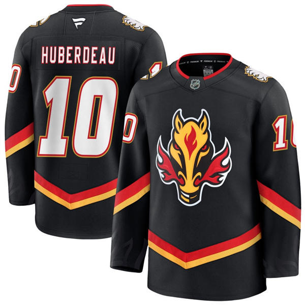 Men's Calgary Flames #10 Jonathan Huberdeau Fanatics Black Alternate Premium Jersey